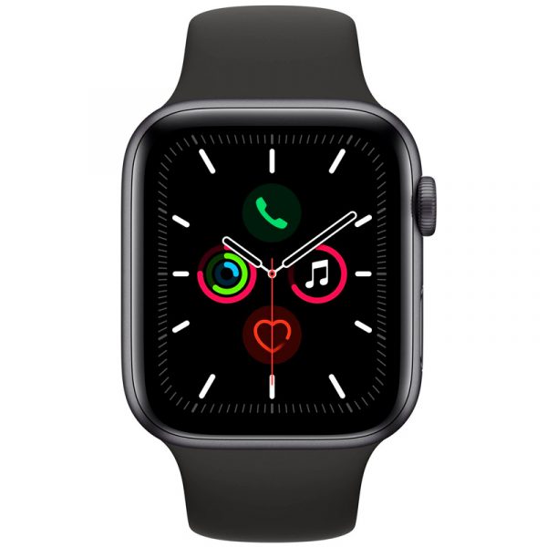 Apple Watch Series 5 GPS 44mm Aluminum Case with Sport Band (Black)