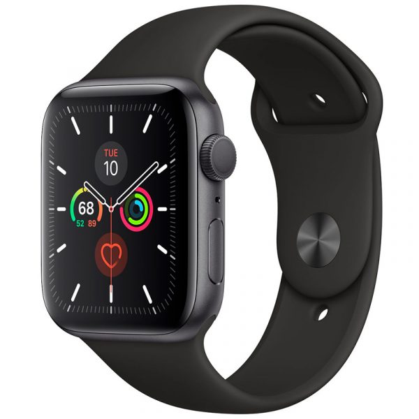 Apple Watch Series 5 GPS 44mm Aluminum Case with Sport Band (Black)