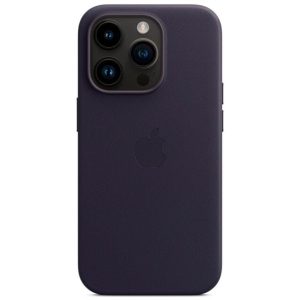 Чехол Leather Case iPhone 14 Pro Magsafe (Ink)