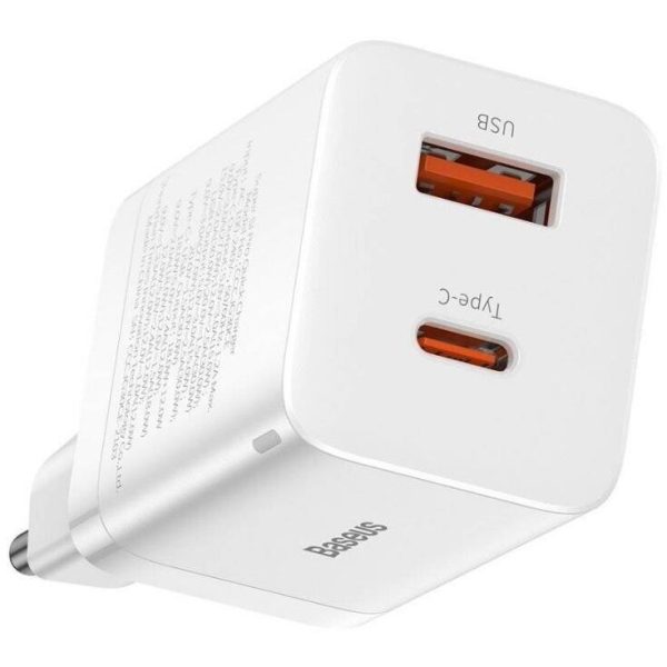 СЗУ Baseus Si Pro Qick Charger U+C 30W  (White)