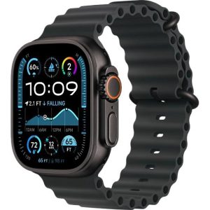 Apple Watch Ultra 2 Black Titanium Case Ocean Band Loop 2024  (Black)