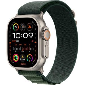 Apple Watch Ultra 2 Natural Titanium Case Alpine Loop 2024  (Dark Green)