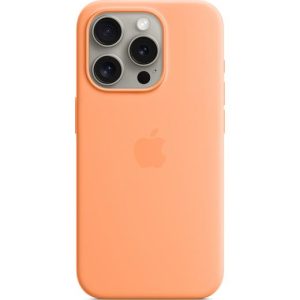 Apple iPhone 15 Pro Silicone Case with MagSafe  (Orange Sorbet)