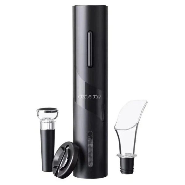 Винный набор аксессуаров Circle Joy Black Worrior Electric Wine Opener 4 in 1 Gift Set (CJ-TZ07)