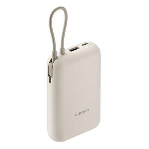 Внешняя аккумуляторная батарея Xiaomi Power Bank 10000mAh, встроенный кабель, синий  (Beige)