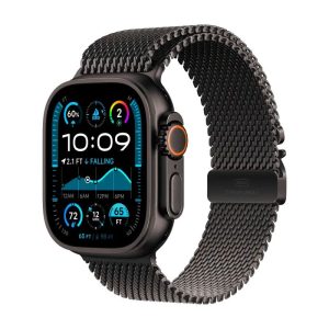 Apple Watch Ultra 2 Black Titanium Case Milanese Loop 2024 (Black)