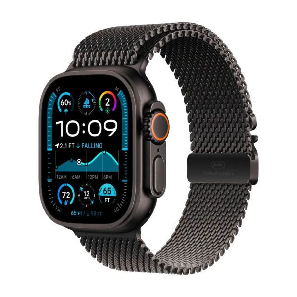 Apple Watch Ultra 2 Black Titanium Case Milanese Loop 2024 (Black)