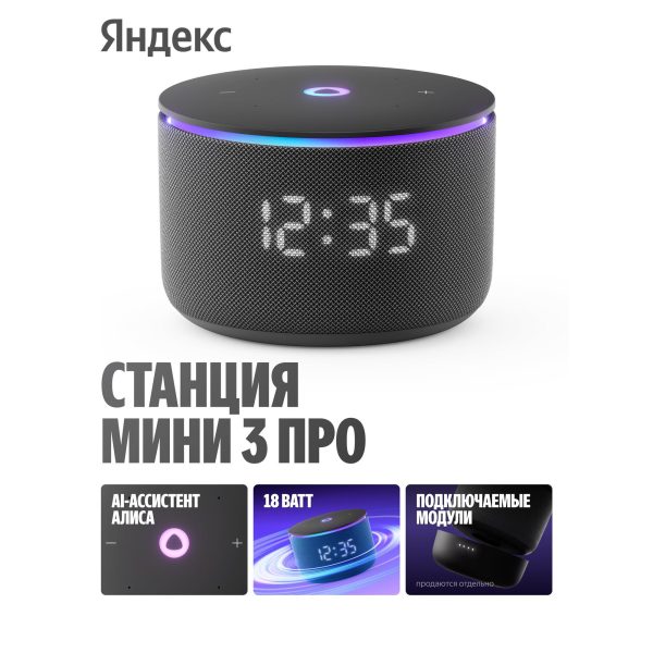 Яндекс Станция Мини 3 Про  (Черный)