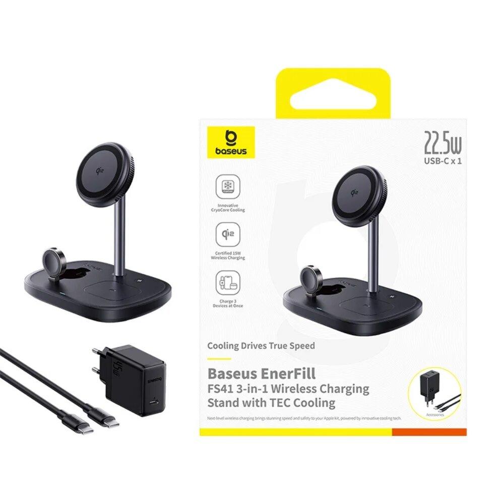 Baseus Беспроводная зарядка 3-в-1 (Black) Baseus Беспроводная зарядка 3-в-1 (Black)
